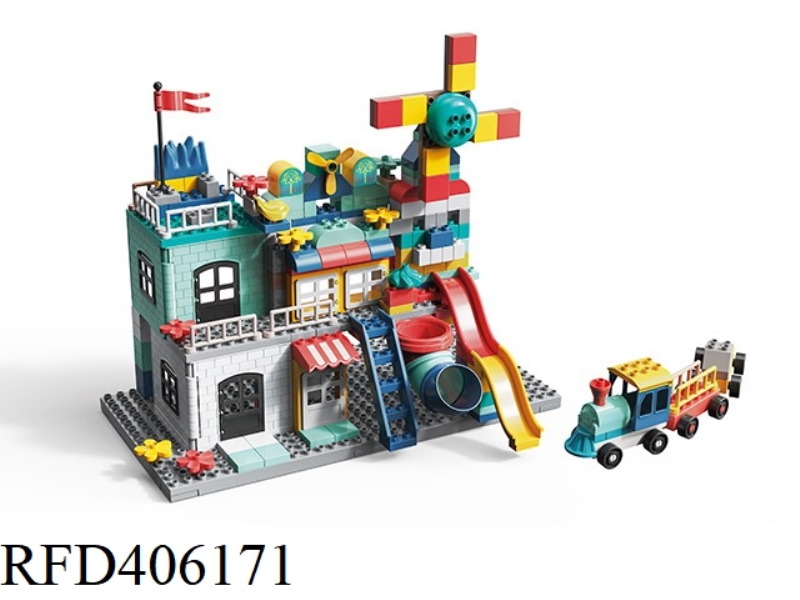 3-IN 1-245 LARGE PARTICLE DIY VERSATILE DISASSEMBLY WINDMILL AMUSEMENT PARK BUILDING BLOCK SET