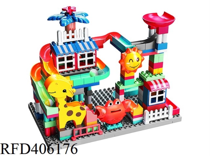 3 IN 1-213 LARGE PARTICLES DIY VARIETY ASSEMBLING SLIDE TRACK BALL COMPETITION BUILDING BLOCK SET