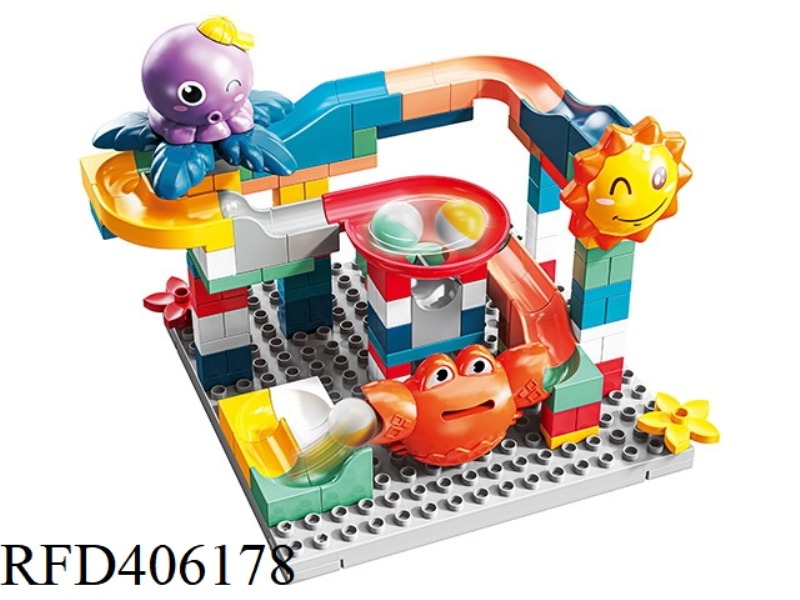 2 IN 1-152 LARGE PARTICLES DIY VARIETY ASSEMBLED SLIDE TRACK BALL COMPETITIVE CRAB BUILDING BLOCK SE