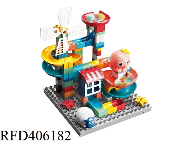 2 IN 1-155 LARGE PARTICLES DIY VARIETY ASSEMBLING AMUSEMENT PARK SLIDE TRACK BALL COMPETITION OCTOPU