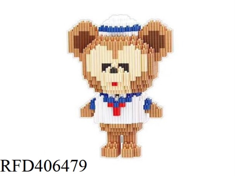 BROWN BEAR (MEDIUM BOX OF SMALL PARTICLES ASSEMBLED BUILDING BLOCKS) 1650PCS