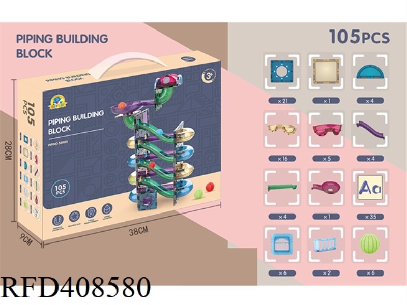 COLOR WINDOW PIPE MAGNETIC SHEET (105PCS)