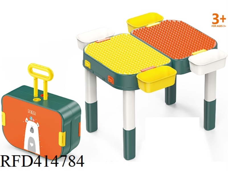 LUGGAGE BUILDING TABLE (4 HEIGHT INCREASE + 4 STORAGE + 70 SLIDE BLOCK BAG)