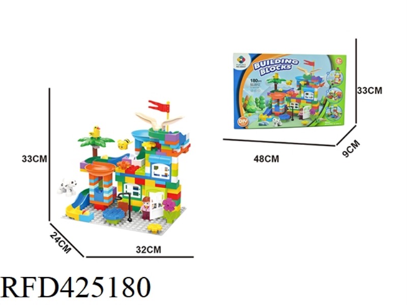 DIY BUILDING BLOCK VILLA SLIDEWAY 180PCS (INCLUDING BOTTOM PLATE)