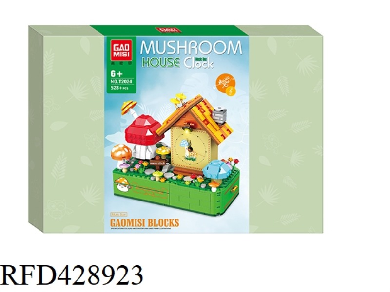 MUSHROOM HOUSE CLOCK MUSIC BOX 528 PCS