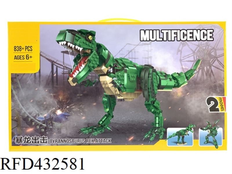 CHANGEABLE SERIES - TYRANNOSAURUS ATTACK PUZZLE ASSEMBLE DIY BUILDING BLOCKS