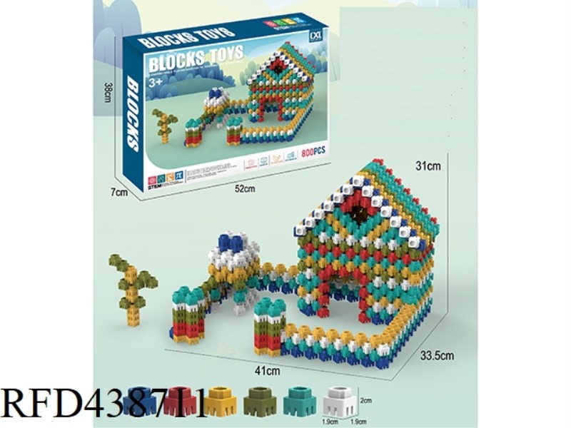 DIY PUZZLE ASSEMBLED HEXAGONAL BUILDING BLOCKS (800 PCS.)