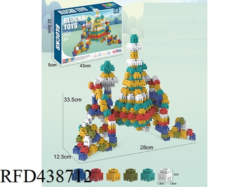 DIY PUZZLE ASSEMBLED HEXAGONAL BUILDING BLOCKS (400 PCS.)
