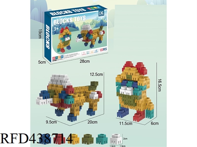 DIY PUZZLE ASSEMBLED HEXAGONAL BUILDING BLOCKS (120PCS)