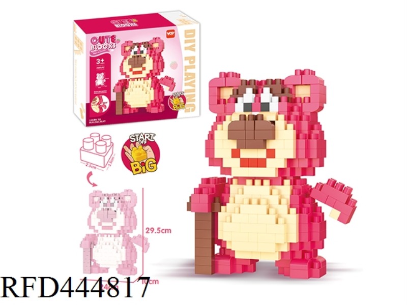 DIY STRAWBERRY BEAR YIZHI LARGE GRANULE BUILDING BLOCKS (350PCS)