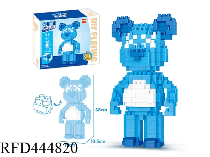 DIY BLUE VIOLENT BEAR LARGE PARTICLE PUZZLE BUILDING BLOCK (353PCS)