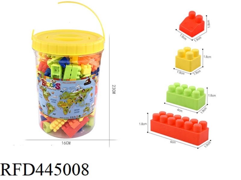 280 GRAMS OF INTERESTING BARRELED SMALL PARTICLE BUILDING BLOCKS (120PCS +)