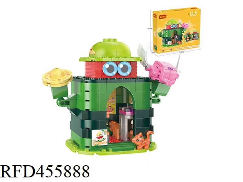 PUZZLE BUILDING BLOCKS/FRUIT STREET SERIES/WATERMELON HAT SHOP 250PCS