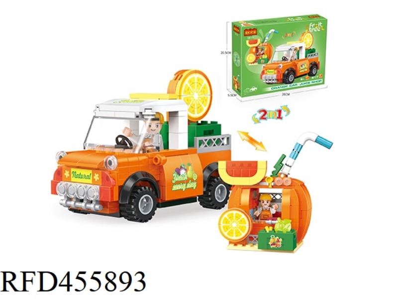 PUZZLE BUILDING BLOCKS/FRUIT STREET SERIES/ORANGE SMALL TRUCK CHANGEABLE ORANGE JUICE SHOP 2 CHANGES