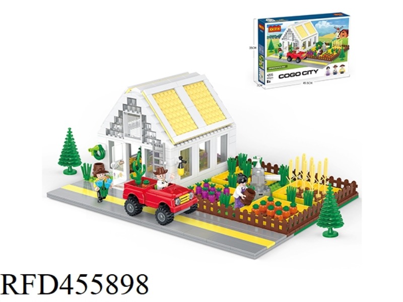 PUZZLE BUILDING BLOCKS/FARM SERIES/GARDEN GREENHOUSE 590PCS