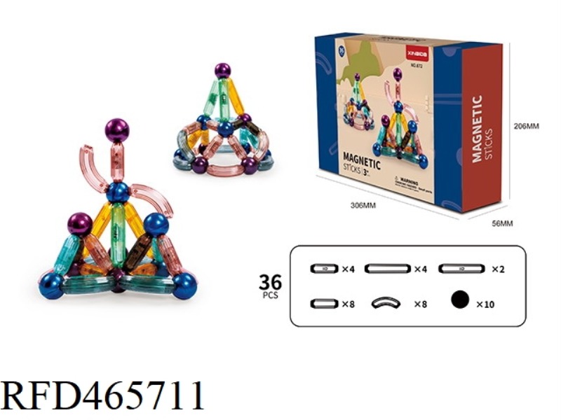 SMART MAGNETIC ROD (TRANSPARENT) 36PCS