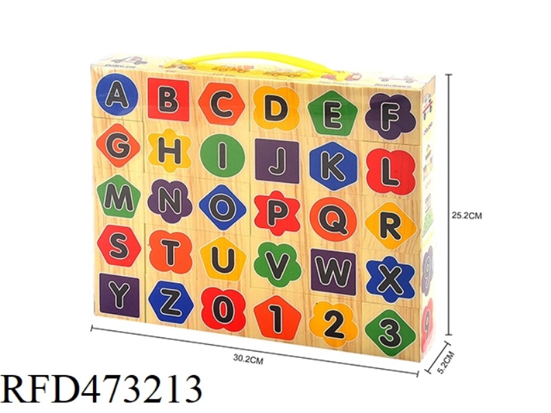 30 PIECES OF EVA WOOD GRAIN BUILDING BLOCK ENGLISH NUMBER RECOGNITION MAP