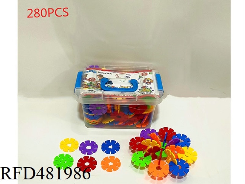 PUZZLE BLOCK SNOWFLAKES (RED, BLUE, YELLOW, ORANGE, PURPLE) (280PCS)