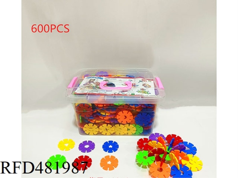 PUZZLE BLOCK SNOWFLAKES (RED, BLUE, GREEN, YELLOW, ORANGE, PURPLE) (600PCS)