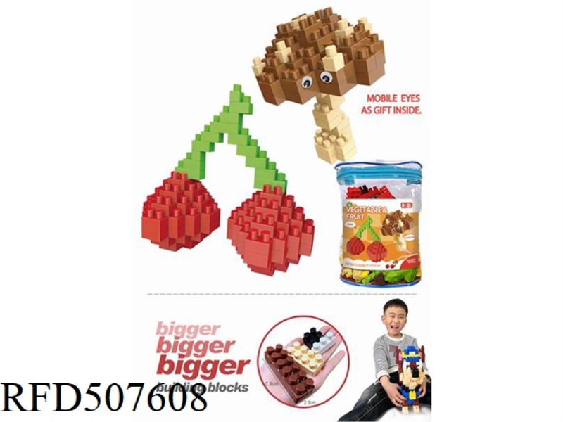 MUSHROOM CHERRY LARGE GRAIN BLOCK 152PCS