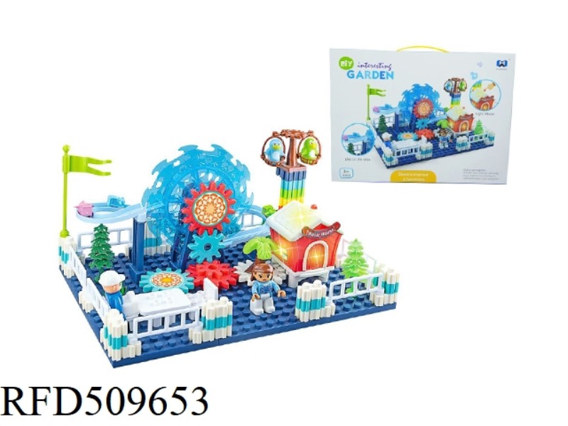 ELECTRIC ASSEMBLING BLOCKS FERRIS WHEEL TRAIN PARK