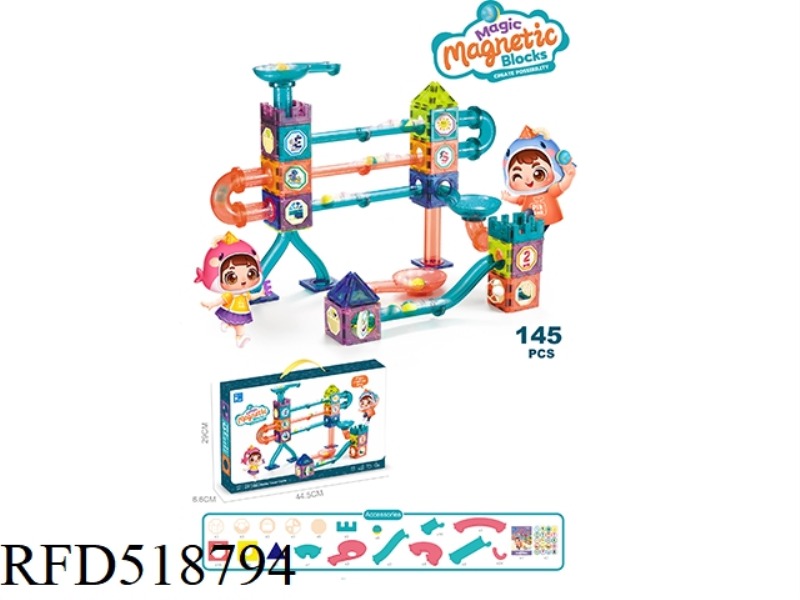 TWIN TOWER CASTLE (145PCS) MAGNETIC CHIP BUILDING BLOCKS