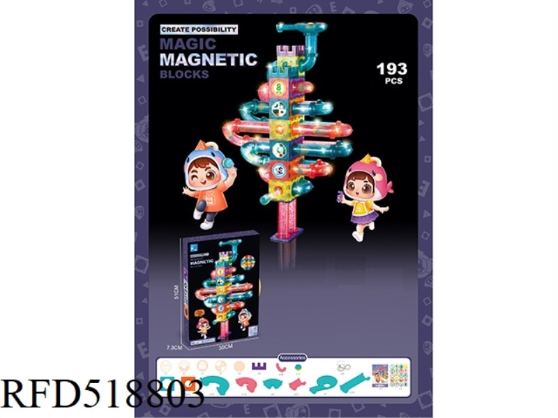 【 LIGHT MODEL 】 MAGNETIC PIECE BUILDING BLOCKS AUSPICIOUS NUMBER (193PCS)