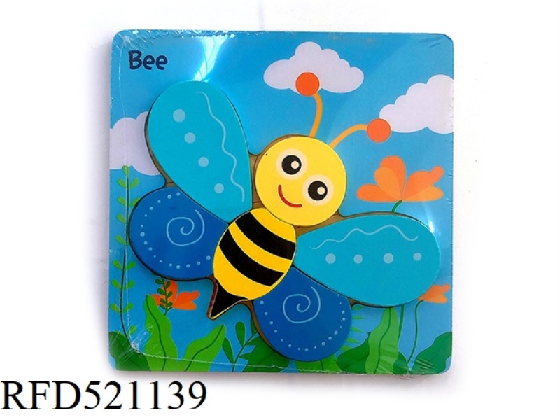 WOODEN CARTOON 3D JIGSAW PUZZLE-BEE