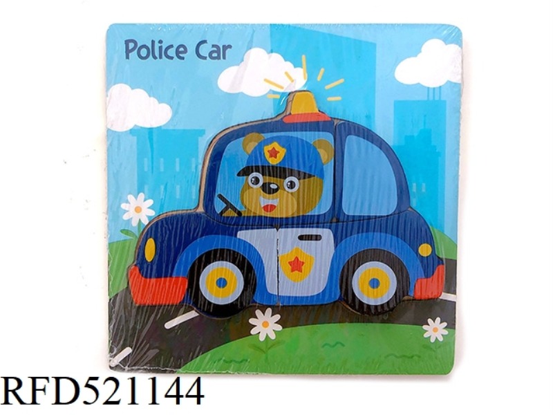WOODEN CARTOON 3D JIGSAW PUZZLE-POLICE CAR