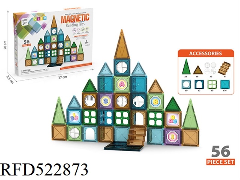 MAGNETIC PIECE BUILDING BLOCK TOY 56PCS