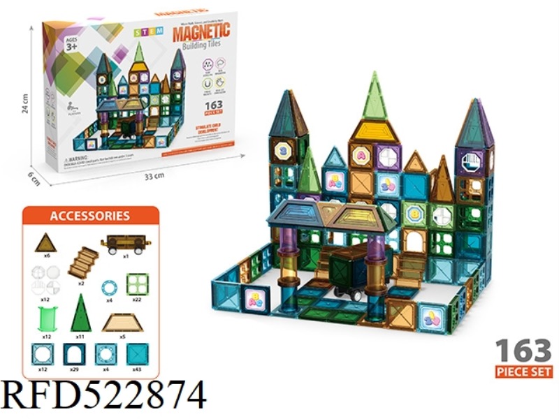 MAGNETIC PIECE BUILDING BLOCK TOY 163PCS