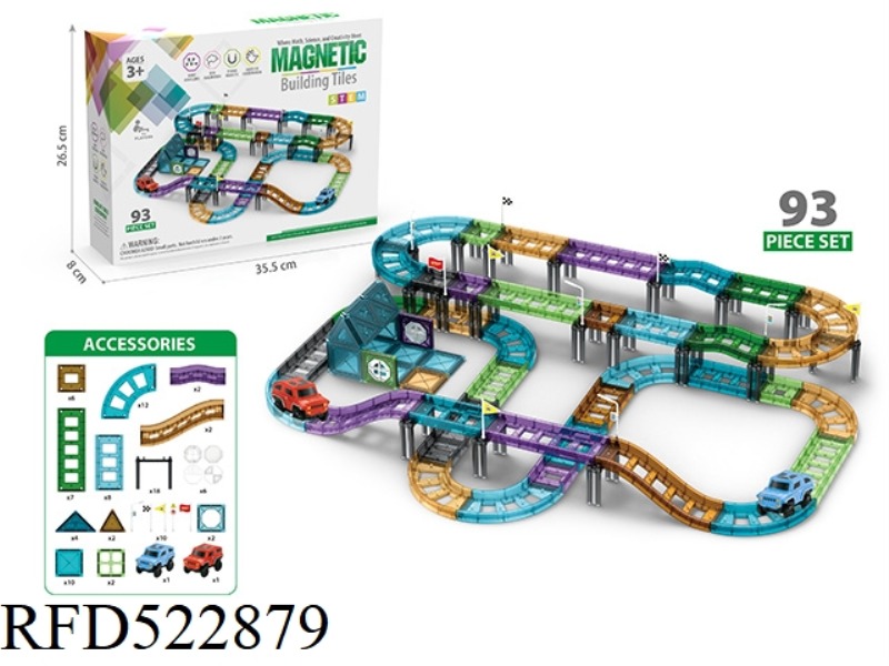 MAGNETIC SHEET CAR TRACK 93PCS
