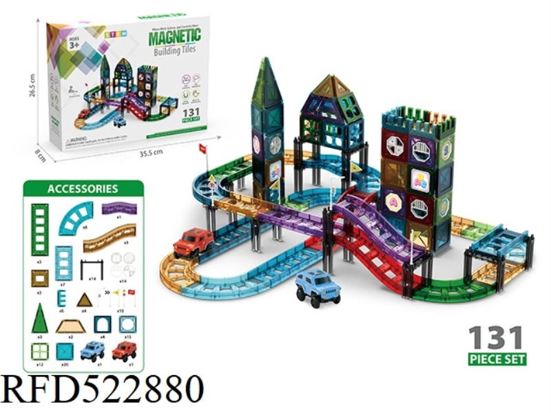 MAGNETIC SHEET CAR TRACK 131PCS