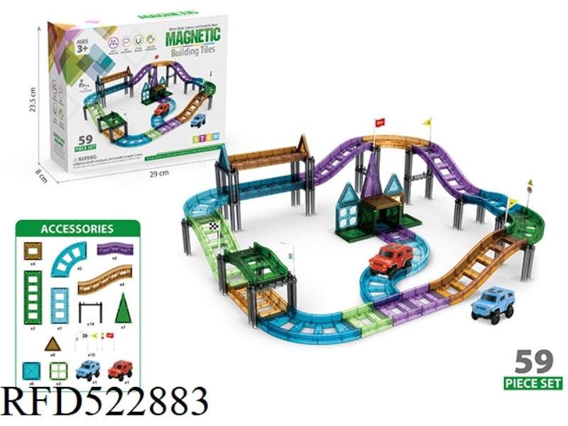 MAGNETIC SHEET CAR TRACK 59PCS