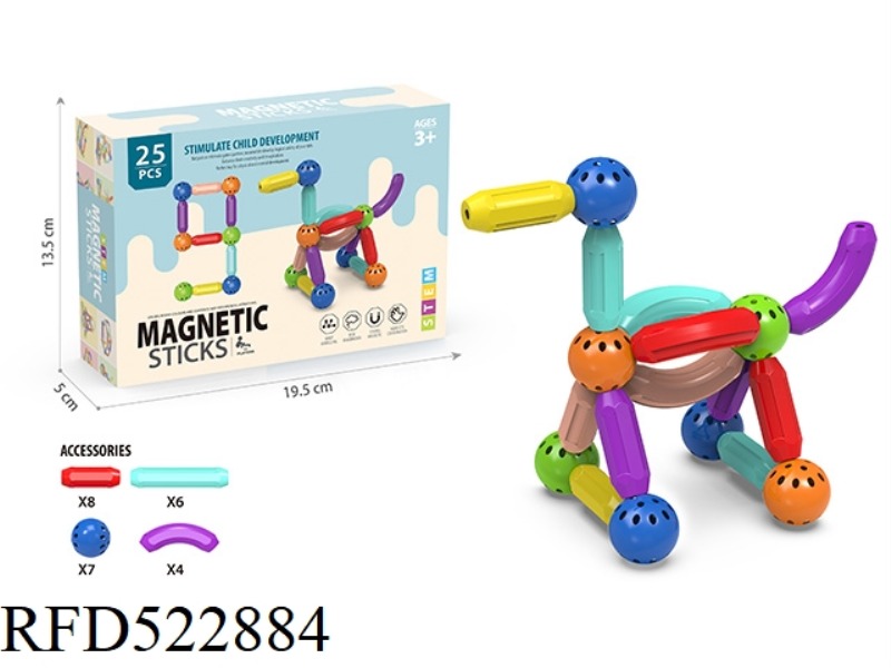 MEDIUM MAGNETIC ROD PACKAGE 25PCS