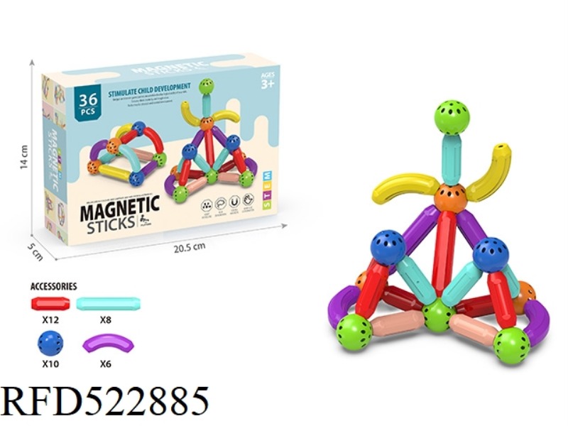 MEDIUM MAGNETIC ROD PACKAGE 36PCS