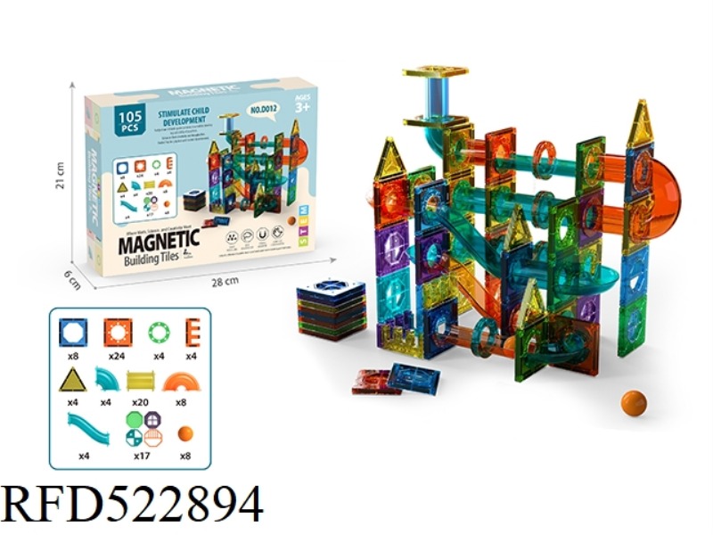 MAGNETIC SHEET BALL PIPE 105PCS