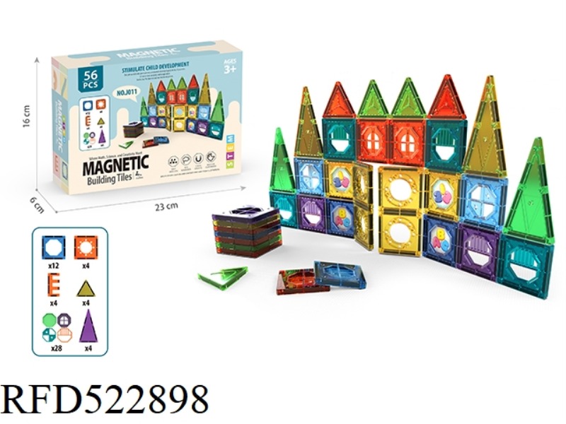 MAGNETIC PIECE BUILDING BLOCK TOY 56PCS