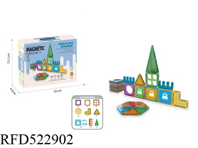 MAGNETIC PIECE BUILDING BLOCK TOY 30PCS
