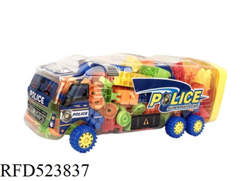 (GCC) DYNAMIC POLICE CAR PUZZLE CLASS BUILDING BLOCKS MULTI-COLOR MIXED PACK WEIGHING 350G