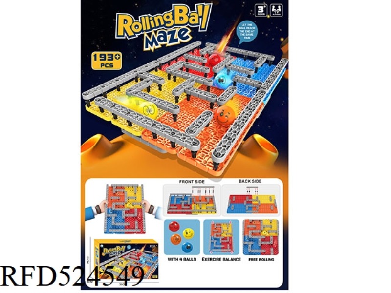 DIY BUILDING BLOCKS MAZE BALL BEARING BOARD GAME 193PCS+