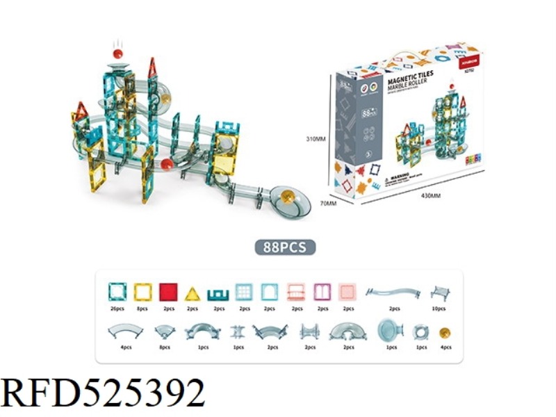 MEDIUM COLOR WINDOW MAGNETIC SLIDE 88PCS