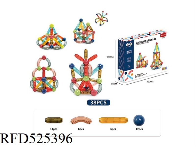 REGULAR MAGNETIC BAR (TRANSPARENT) 38PCS
