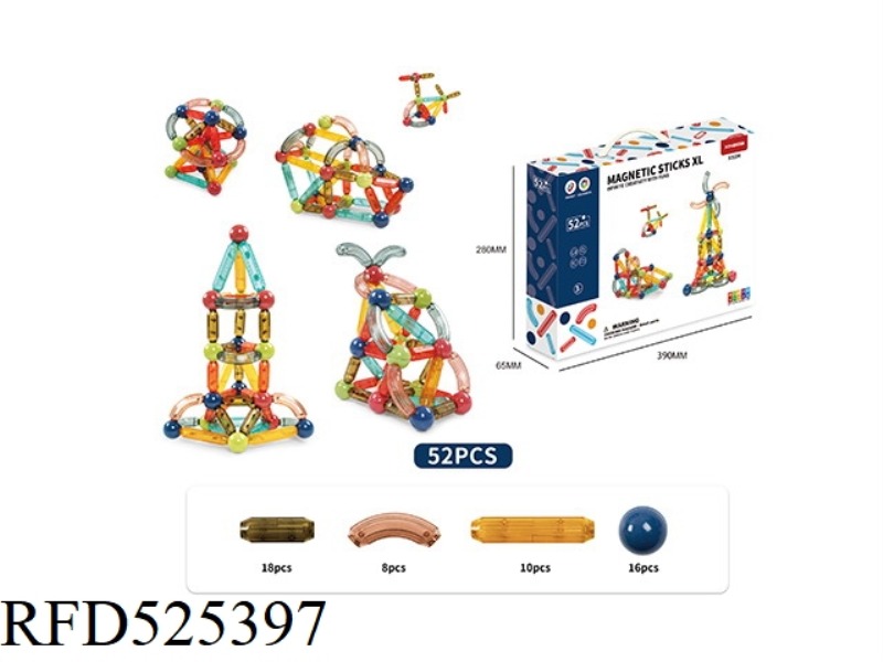 CONVENTIONAL MAGNETIC BAR (TRANSPARENT) 52PCS