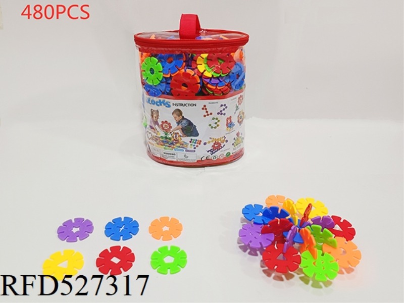 MOSAIC BUILDING BLOCKS SNOW FLAKE (RED BLUE GREEN YELLOW ORANGE PURPLE) 480PCS