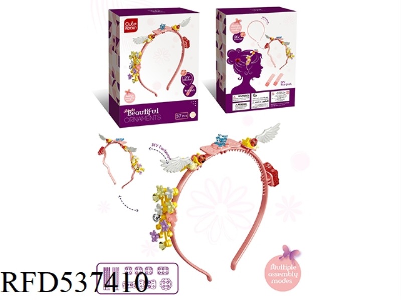 DIY SMALL PARTICLE BUILDING BLOCKS GIRL HAIR HOOP ACCESSORIES (ANGEL SERIES) 37PCS