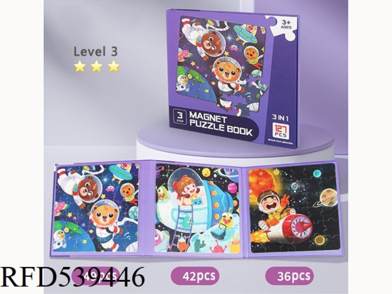 THREE FOLD MAGNETIC PUZZLE (SPACE TRAVEL)