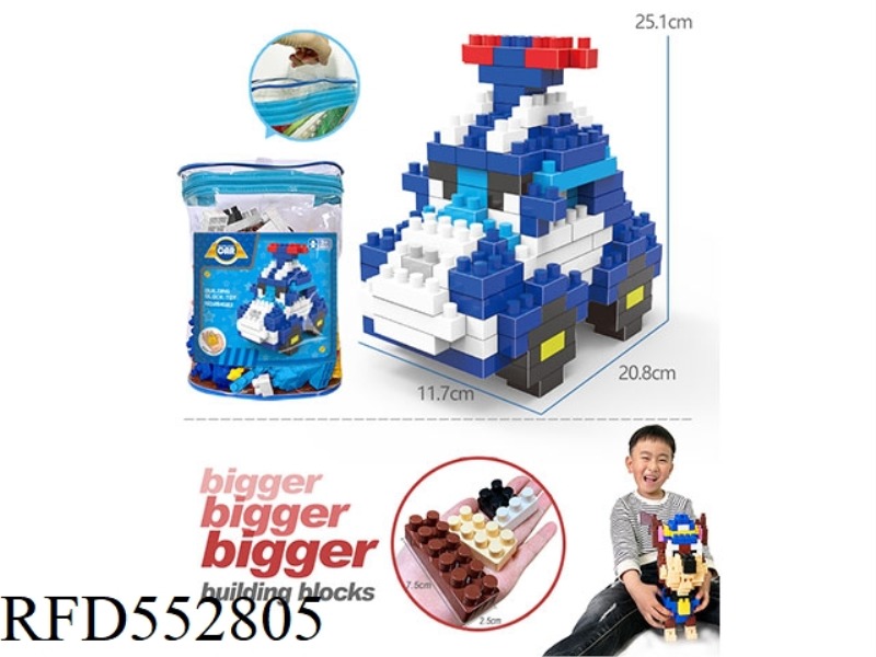 POLICE CAR LARGE PARTICLE BUILDING BLOCKS SCIENCE EDUCATION EDUCATION GIFT ASSEMBLING TOYS (209PCS)