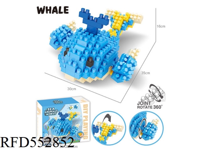 WHALE LARGE PARTICLE BUILDING BLOCKS (185PCS) SCIENCE EDUCATION PUZZLE DECOMPRESSION