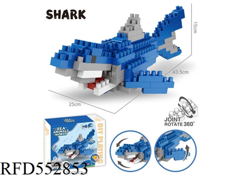 SHARK LARGE PARTICLE BUILDING BLOCKS (158PCS) SCIENCE EDUCATION PUZZLE DECOMPRESSION